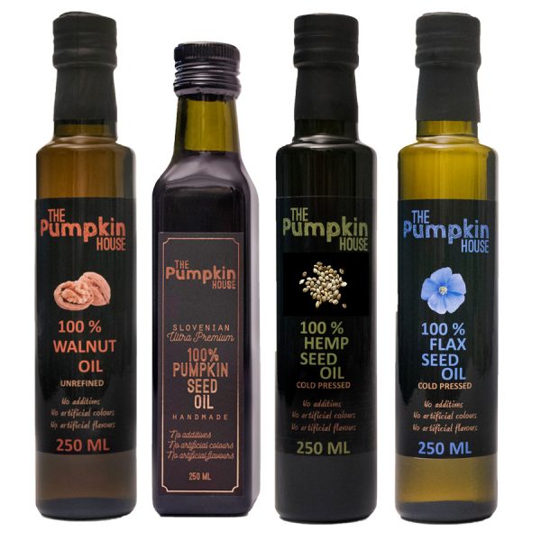 Set of four different oils
