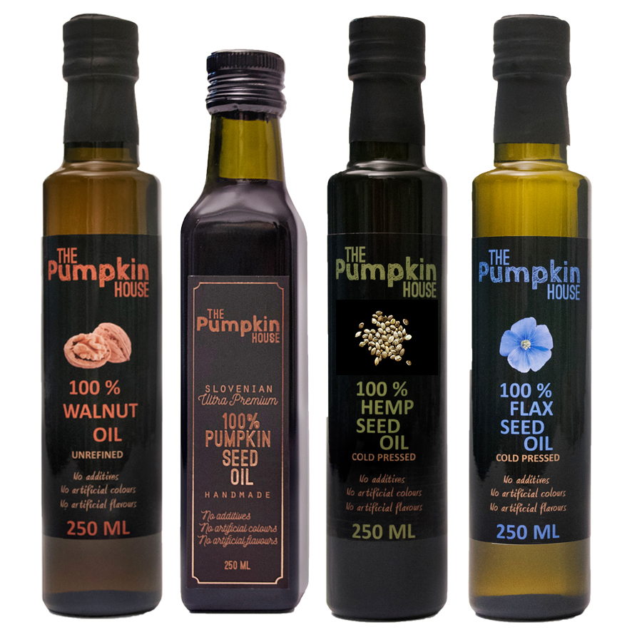 Set of four different oils